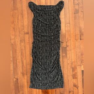 The Limited Black and White Print Sleeveless Belted Midi Dress Size Medium